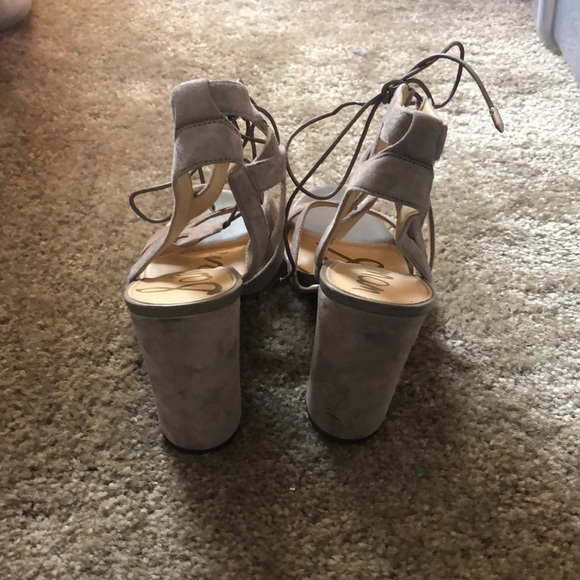 Sam Edelman Lace Up Block Heel Suede Sandal - Picture 2 of 4